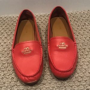 Coral coach loafers with rubber sole